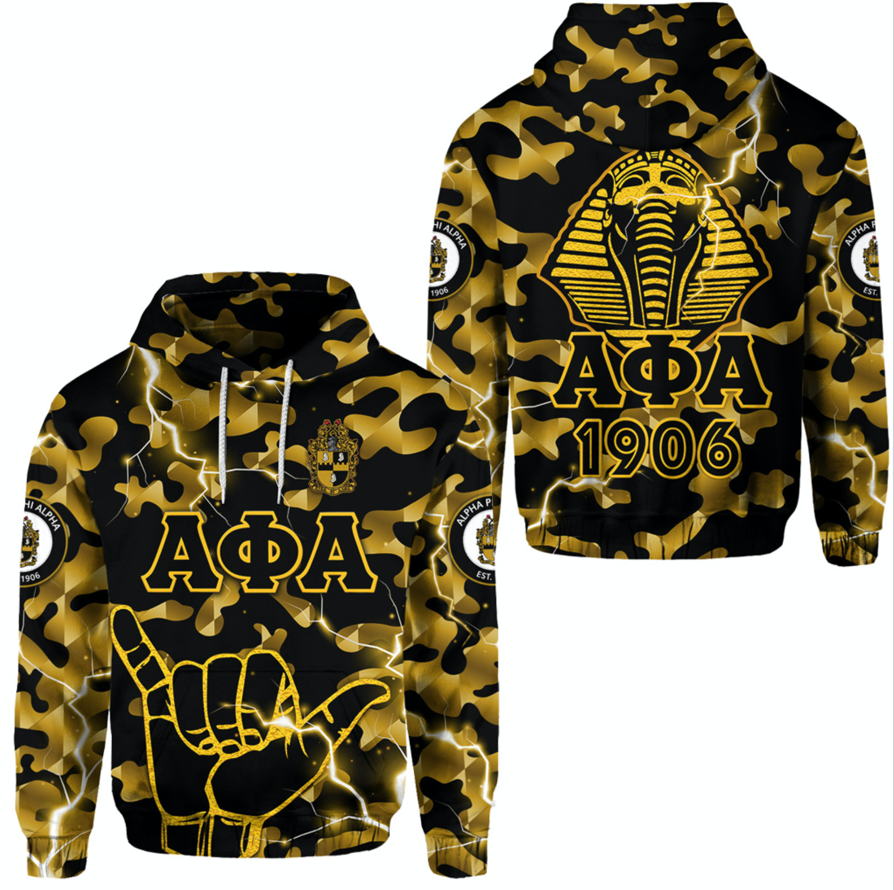 Alpha Phi Alpha Fraternity Hoodie Camouflage Vibes – Hand Sign No.1 Lt8