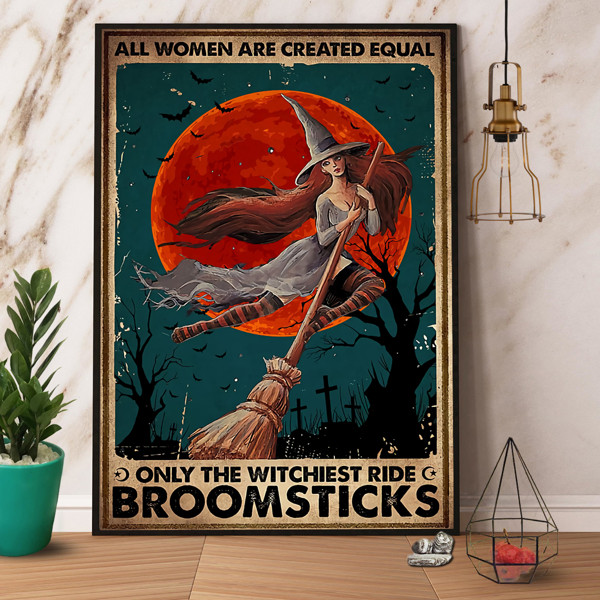 Witch All Women Are Created Equal Halloween Canvas And Poster, Canvas Prints, My Poster Wall, Canvas Wall Art, Wall Decor Visual Art, Halloween Gift, Happy Halloween