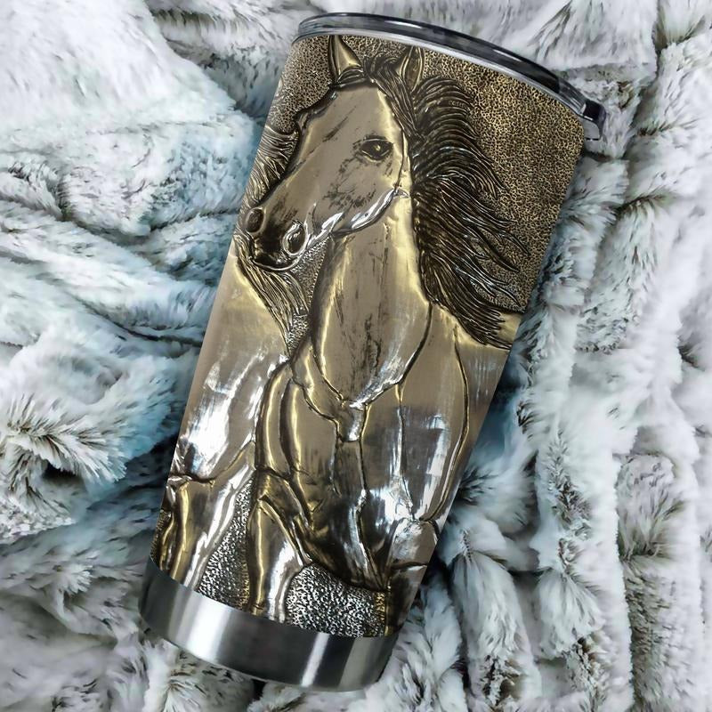 Horse Riding Tumbler, Strong Horse Stainless Steel Tumbler, Horse Tumbler Lovers, Tumbler Gifts For Horse Lovers