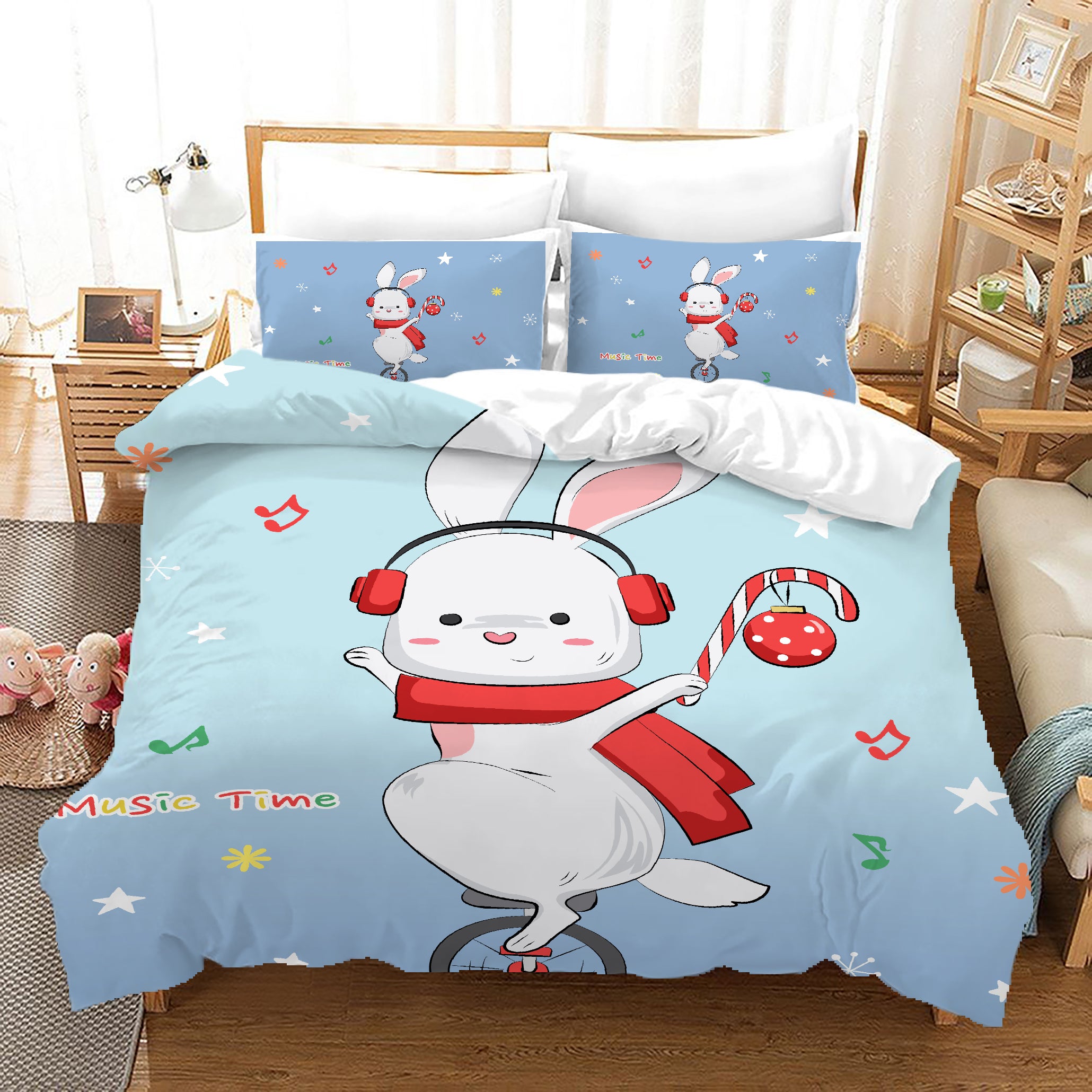 3D Cartoon Rabbit Notes Quilt Cover Set Bedding Set Duvet Cover Pillowcases A645 Lqh