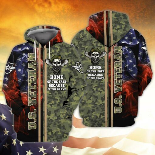 Home Of The Free Because Of The Brave Veteran 3D All Over Print Shirts For Men & Women, Happy Veteran Memorial 3D Shirts, Veteran Day