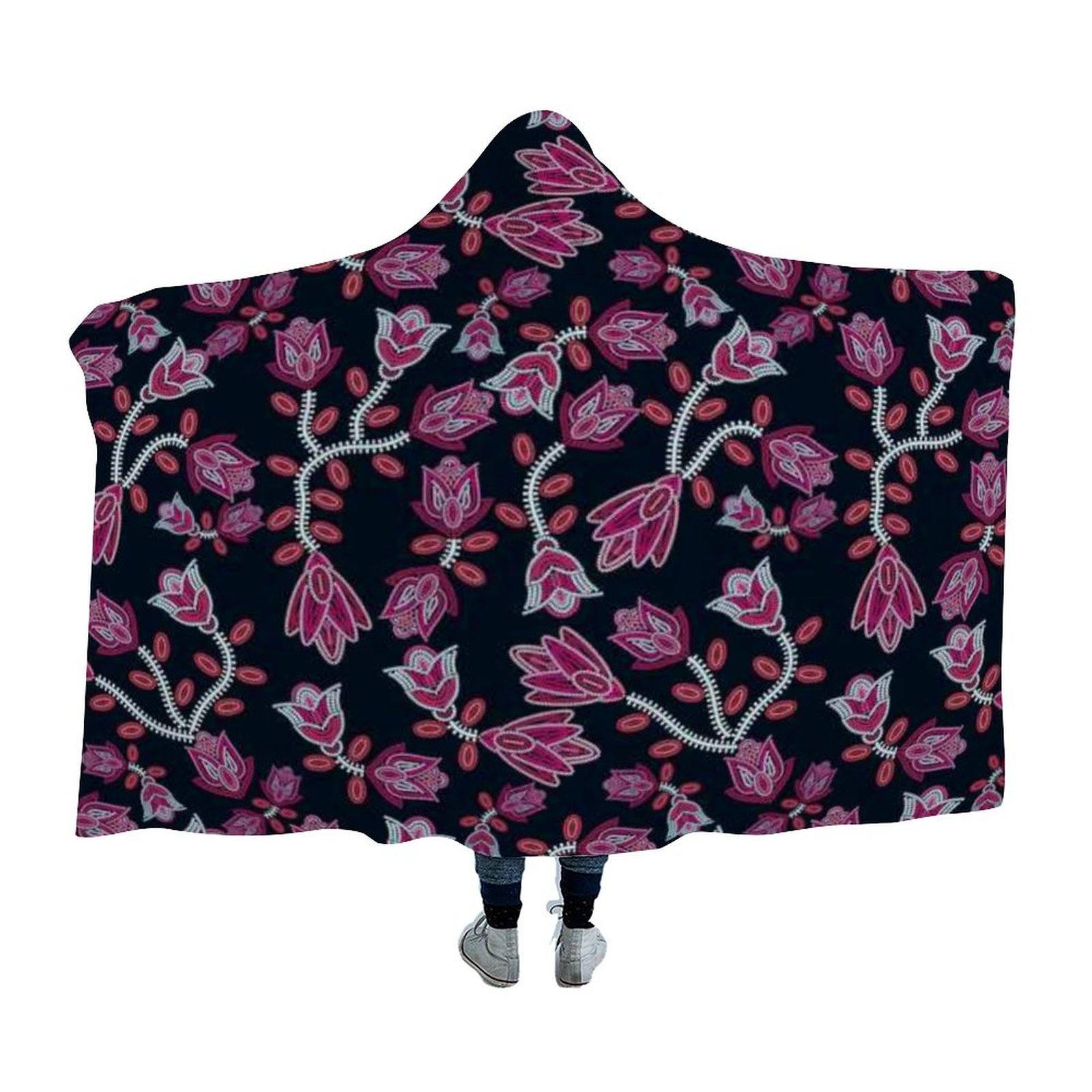 Beaded Pink Hooded Blanket