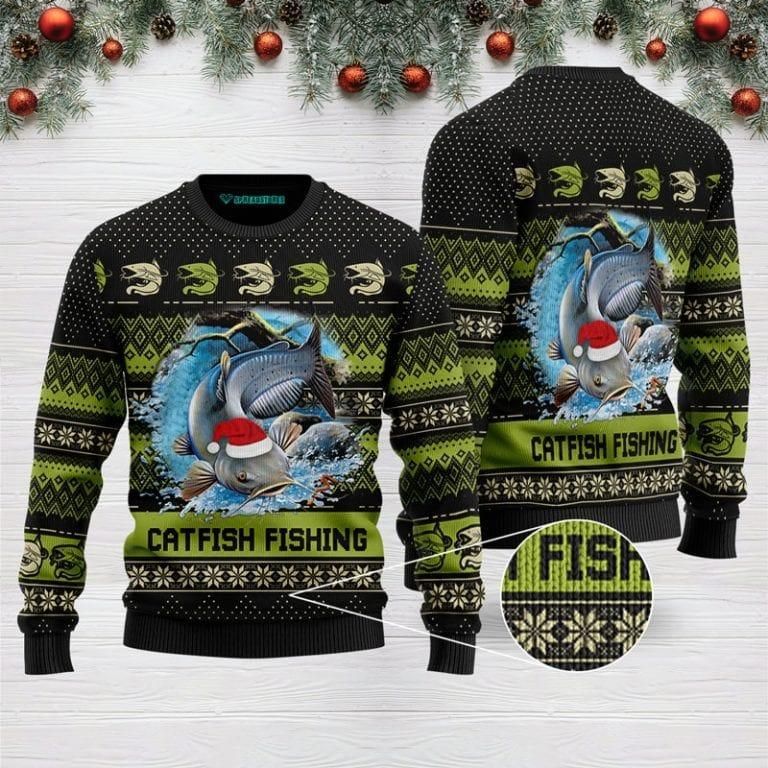 Catfish Fishing For Ugly Christmas Sweater