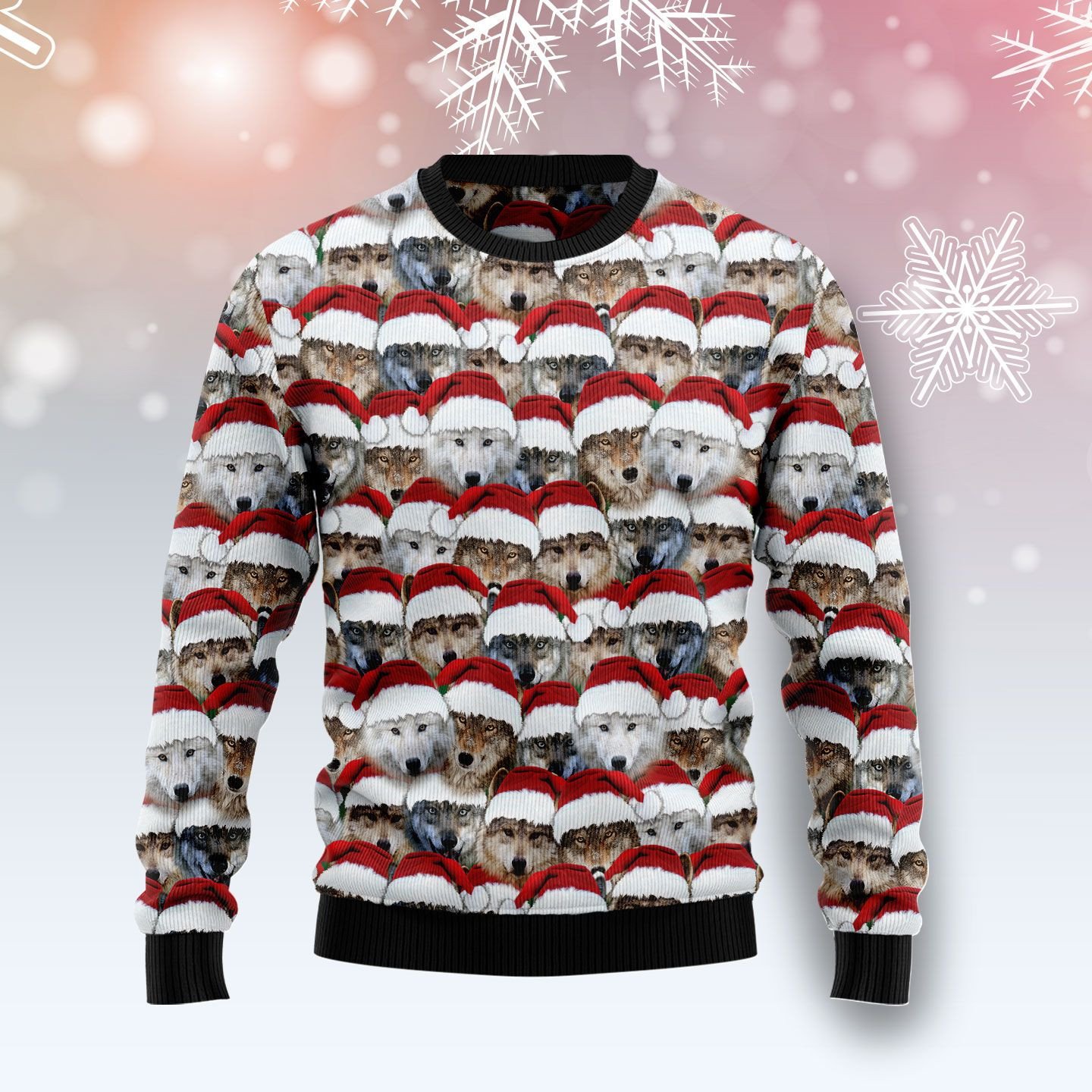 Santa Wolf Christmas Wool Sweater