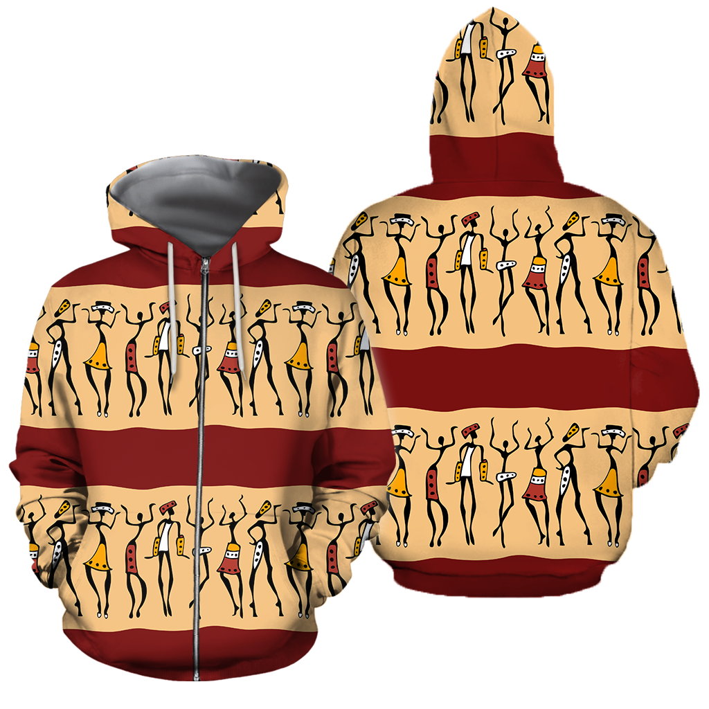 African People Unisex Hoodie Black Girl Pattern