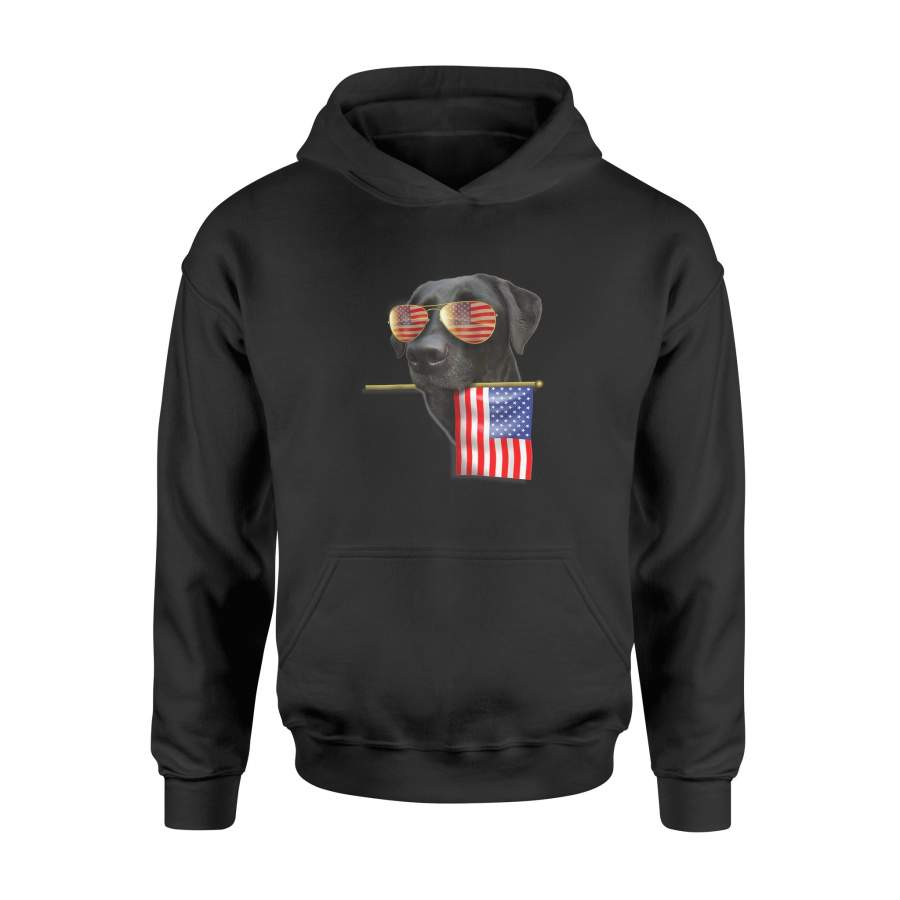 4th of July Shirt Fun American Flag Labrador Dog Shirt – Standard Hoodie