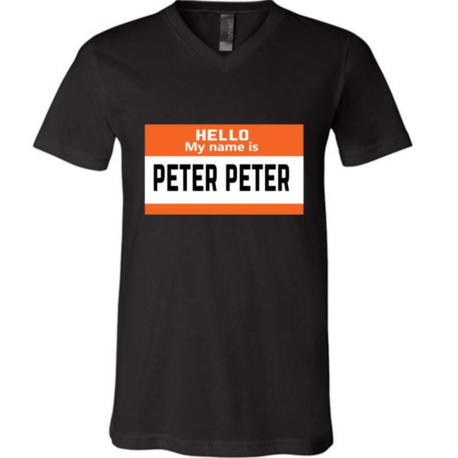 Peter Peter Pumpkin Eater Couples Halloween Costume – Canvas Unisex V-Neck Shirt