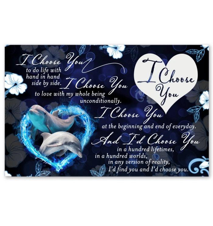 Dolphin I Choose You Canvas Poster Wall Art