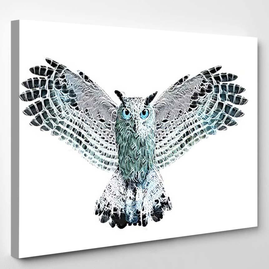 Owl Illustration Watercolorlike Graphics Tshirt – Eagle Animals Canvas Print