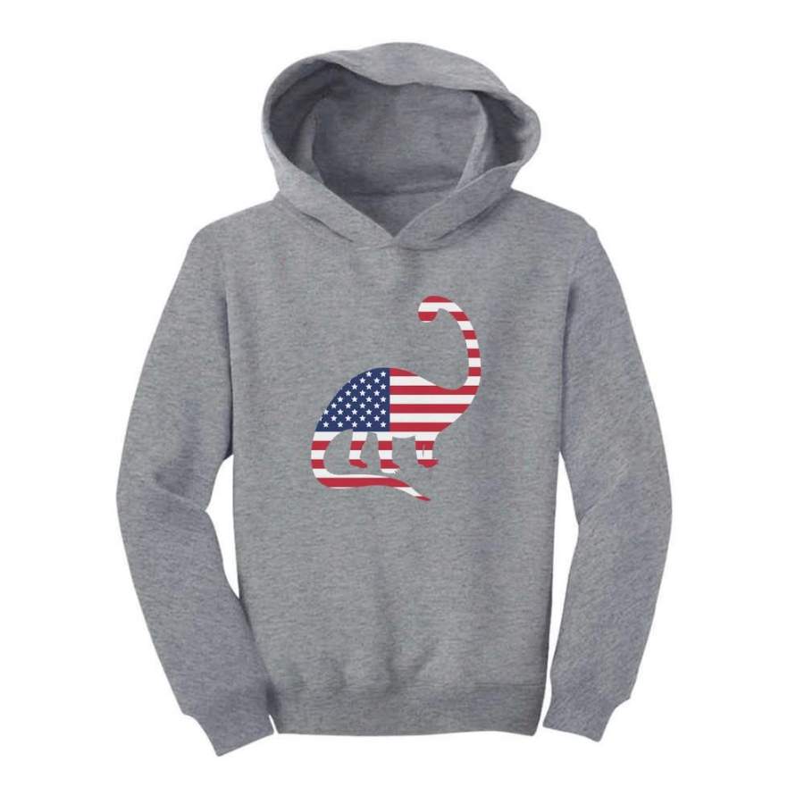 USA Dinosaur American Flag 4th of July Toddler Hoodie