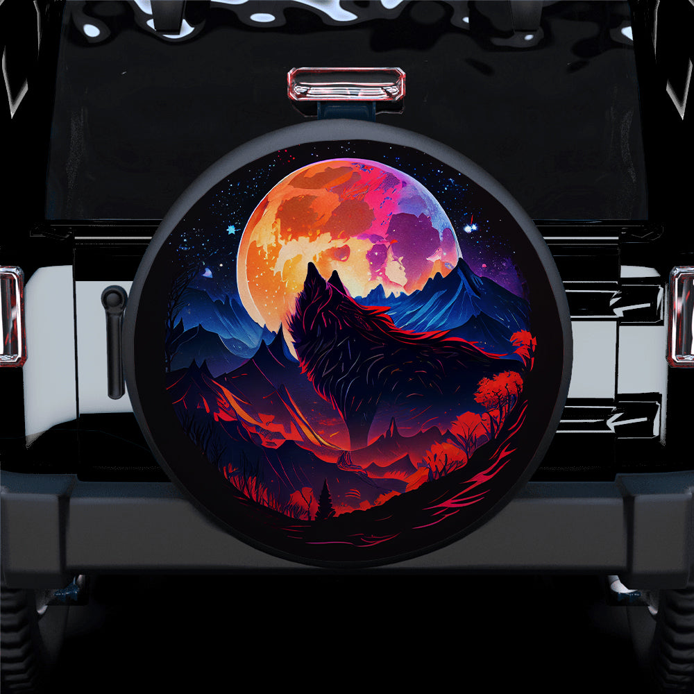 Big Moon Purple Red Blue Orange Jeep Car Spare Tire Covers Gift For Campers