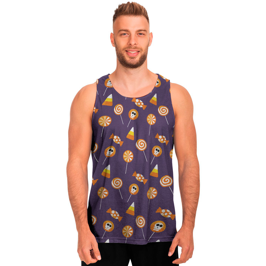 Cute Halloween Candy Pattern Print Men’S Tank Top