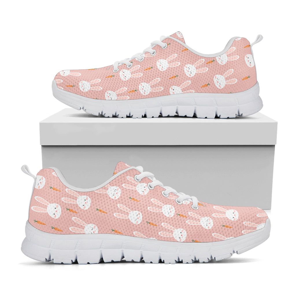 Rabbit And Carrot Pattern Print White Sneakers