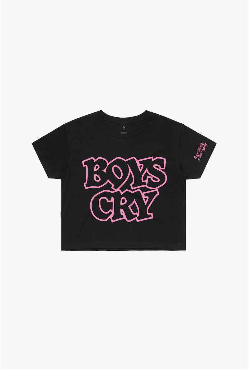 Boys Cry Cropped T-Shirt – Black