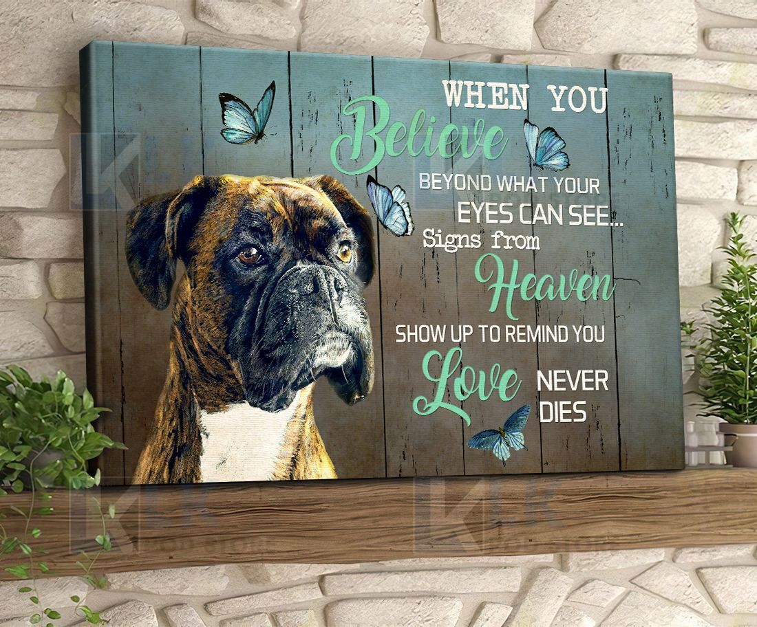 BOXER – CANVAS When You Believe [ID3 | Framed, Best Gift, Pet Lover, Housewarming, Wall Art Print, Home Decor