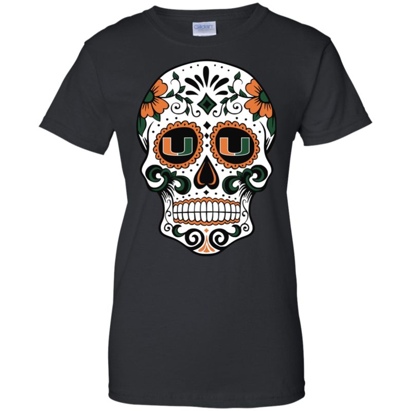 Miami Hurricanes Sugar Skull T-Shirt Long Sleeve Sweatshirt Hoodie