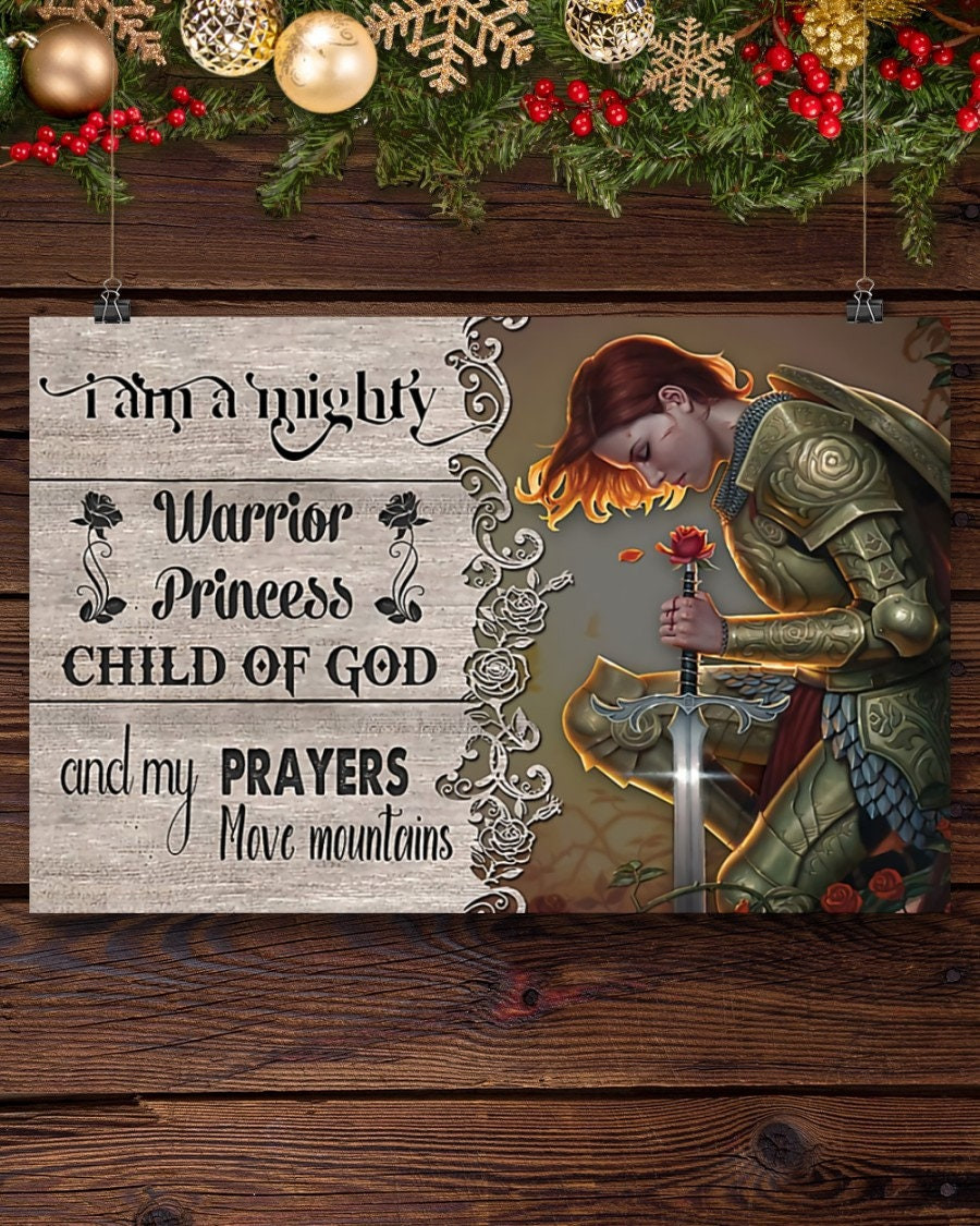 & Canvas | I’M A Mighty Warrior Princess Child Of God And My Prayers Move Mountains, Home Decor Canvas, Wall Art