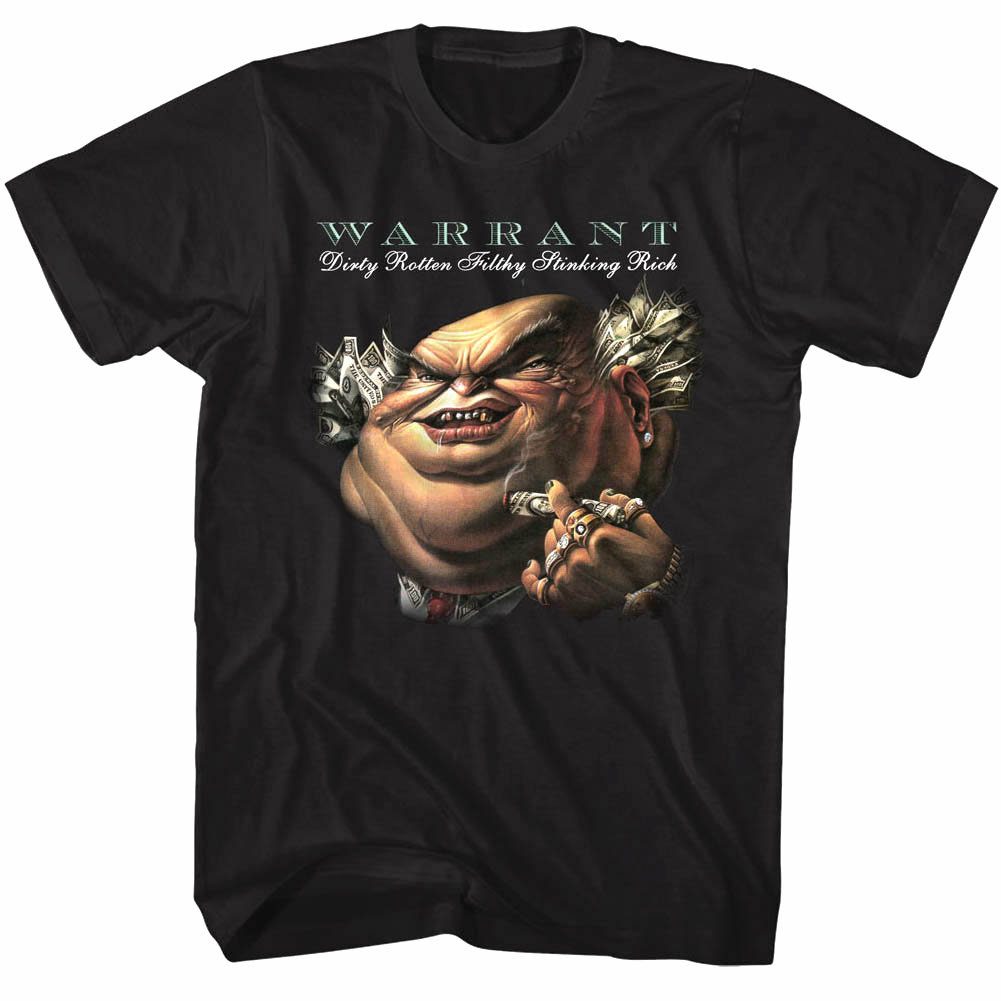 Warrant Men’s Shirt | Dirty Rotten Filthy Stinking Rich Album Graphic Tee | 80s Glam Metal Band Merch | Rock Concert T Shirt | Gift For Him