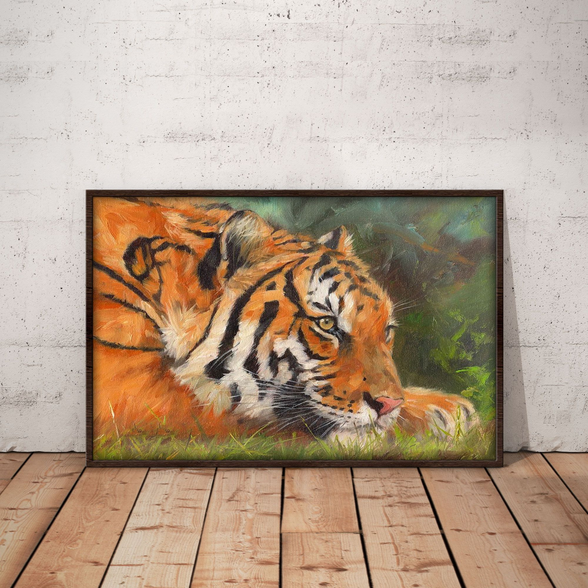 B1506 G817 Amur Tiger Oil Painting Poster & Canvas