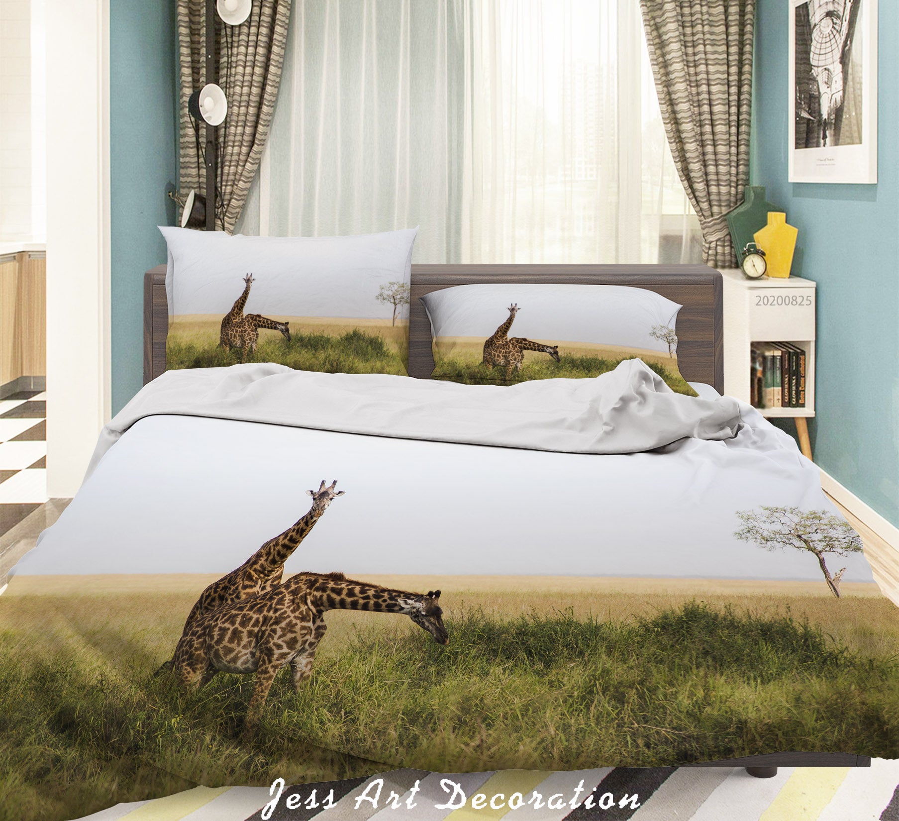 3D Nature Animal Giraffe Quilt Cover Set Bedding Set Duvet Cover Pillowcases Wj 3347