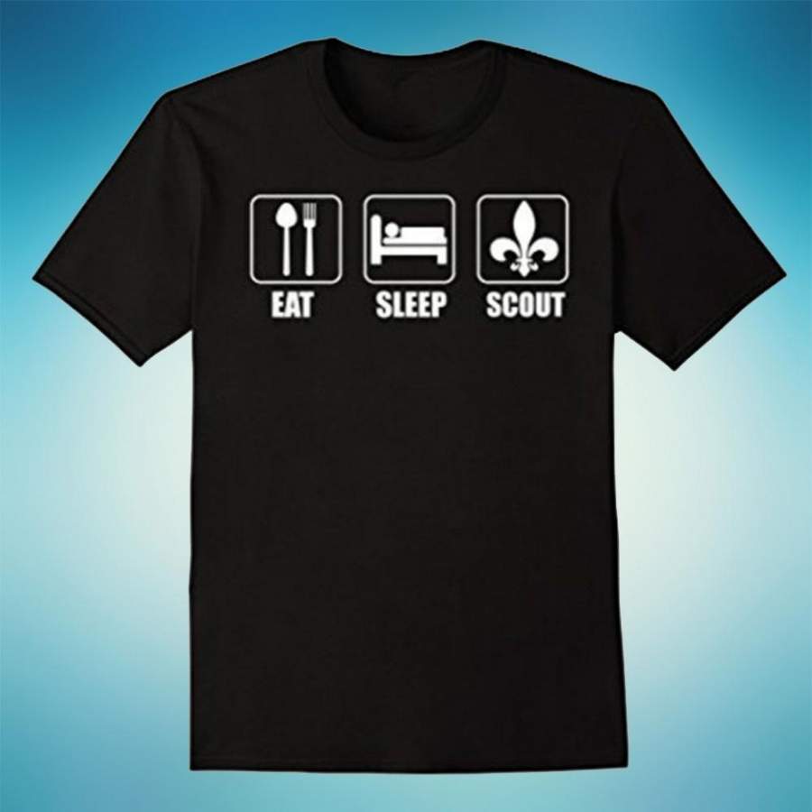 Eat Sleep Scout Repeat Printing Tee Shirt Tops Personalized T Shirt Tee Shirt