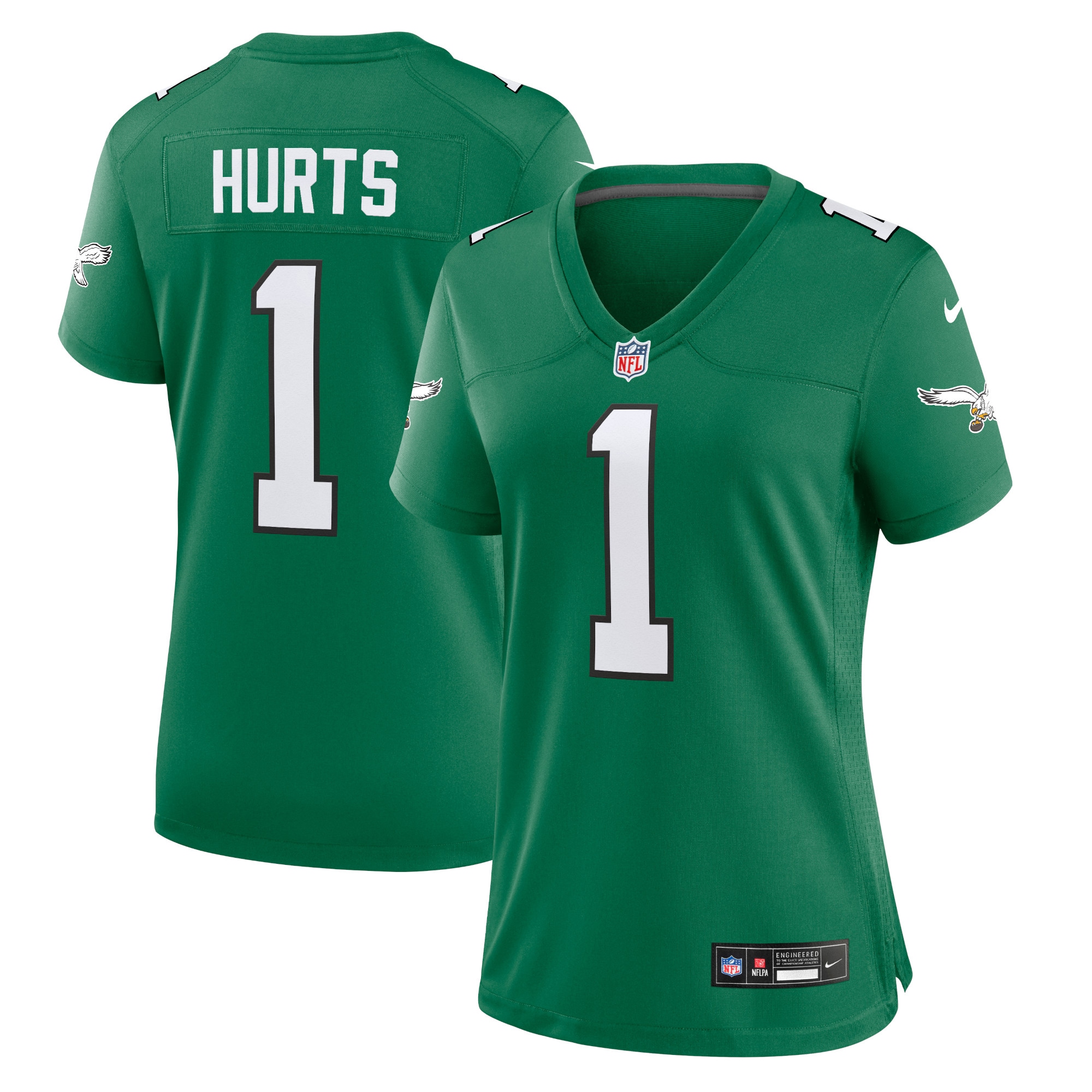 Women’s Philadelphia Eagles Jalen Hurts Kelly Green Game Player Jersey