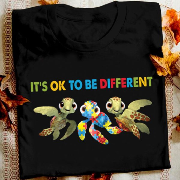 Autism It’S Ok To Be Different T-Shirt Turtle Shirt Autism Awareness Shirts Autism Awareness Gift Ht