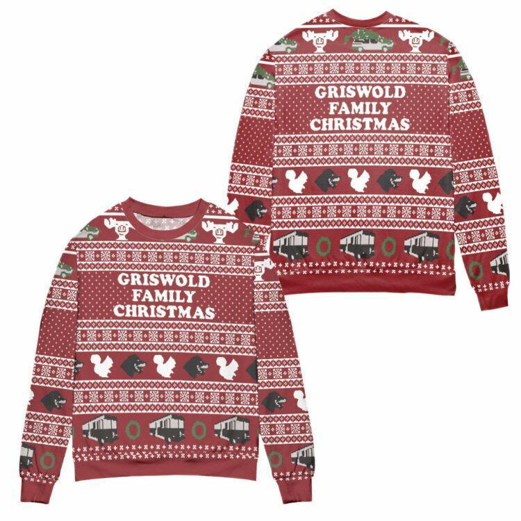 Griswold Family Christmas Vacation Ugly Christmas Sweater – All Over Print 3D Sweater – Red