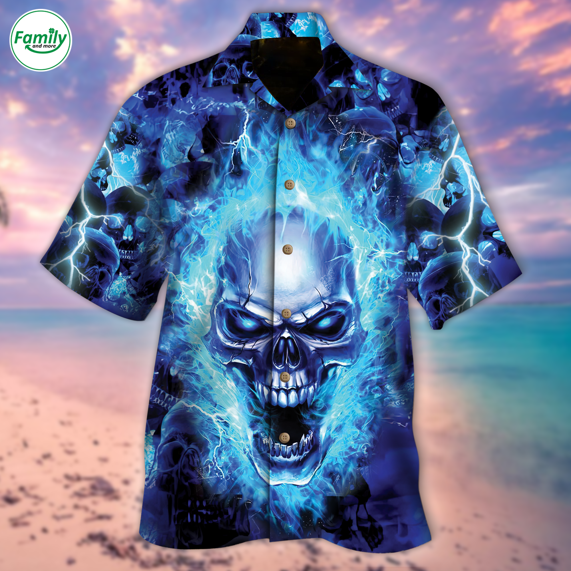 Smoky Blue Skull Hawaii Lover Hawaii Shirt For Men Women Ha13991