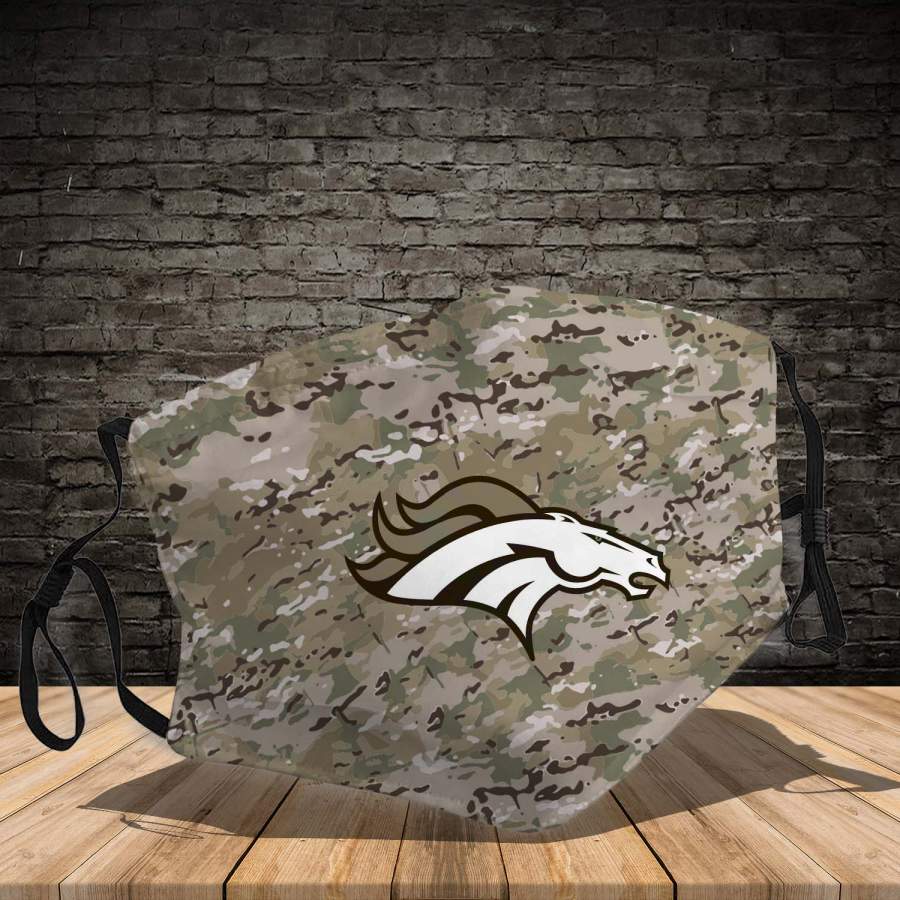 Denver Broncos camo   3D Full print !!! Face Shield Cover