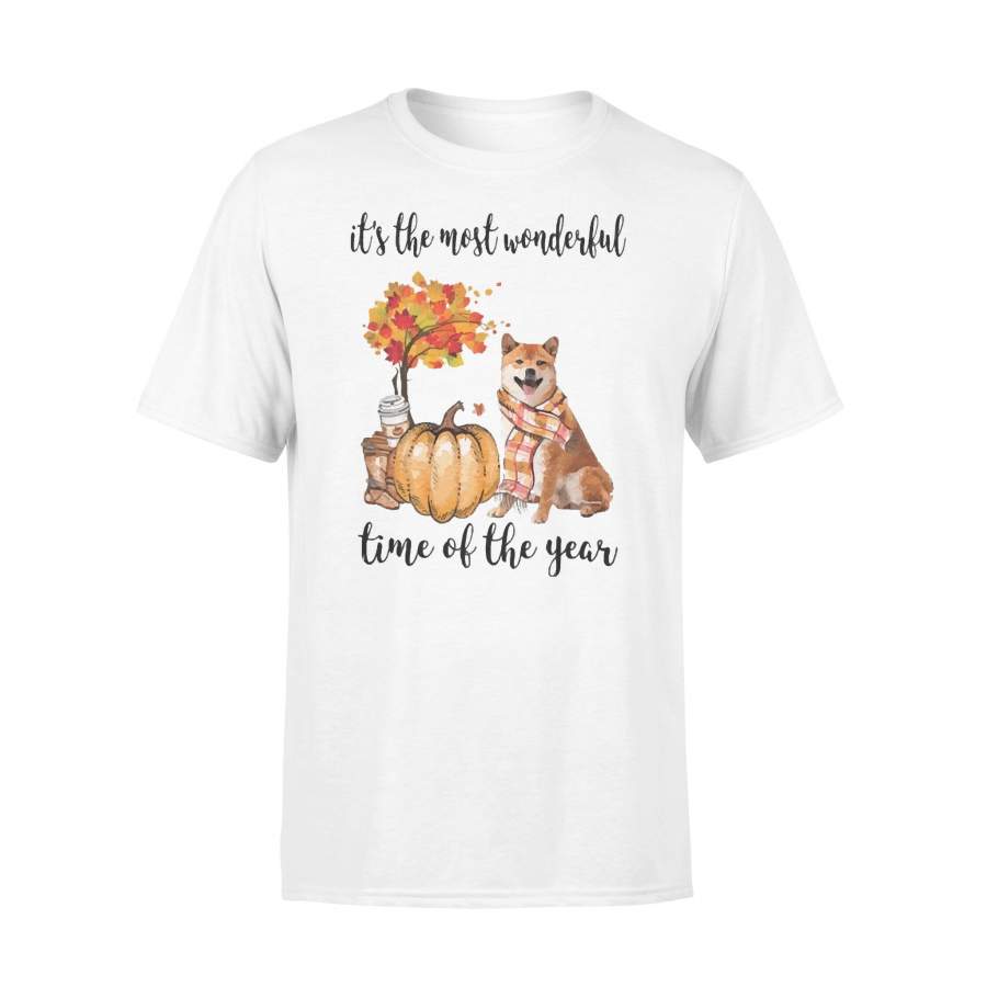 Fall Pumpkin It’s The Most Wonderful Time Of The Year Shiba Inu T-Shirt