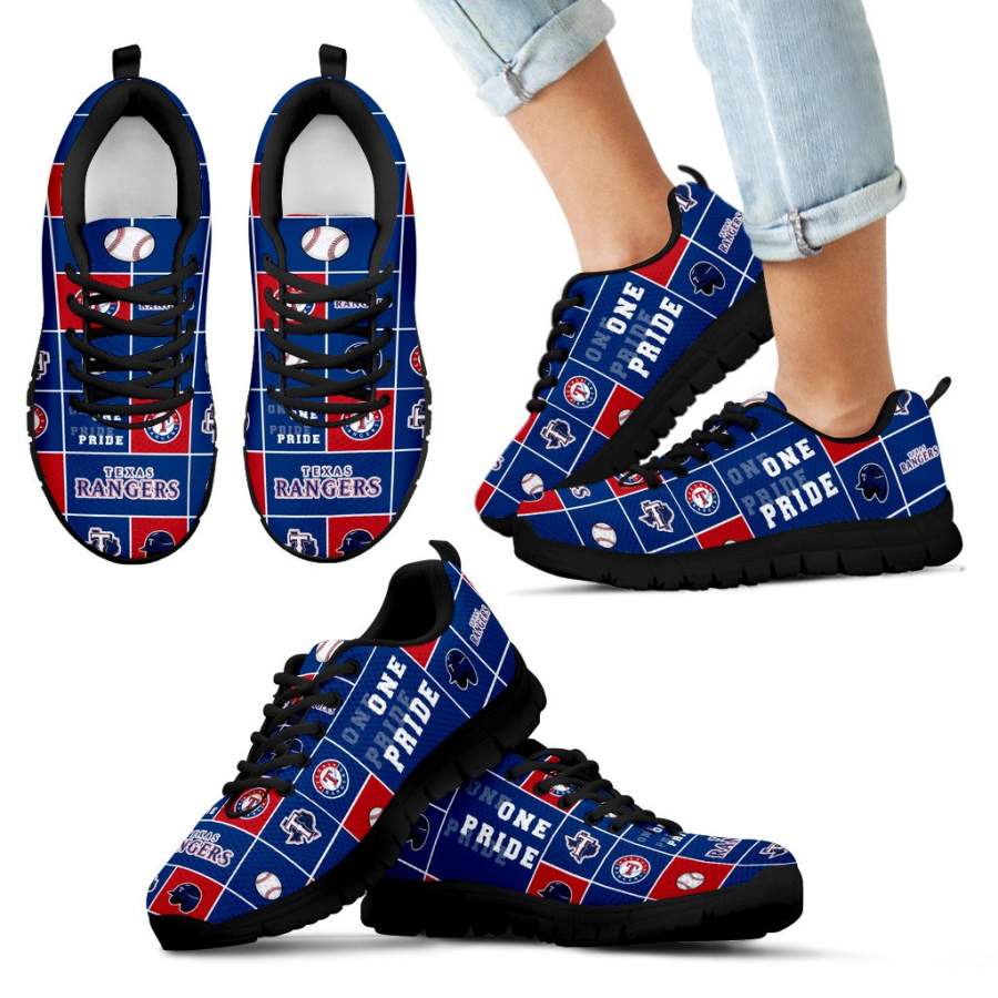 Pride Flag Texas Rangers Sneakers