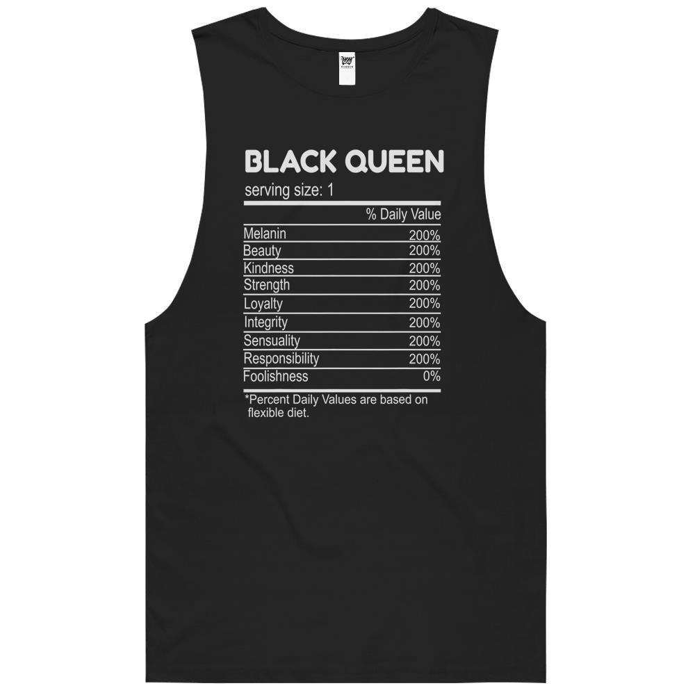 Nutritional Facts Shirt, Nutritional Facts Tank Top, Black Queen Nutrition Facts, Black Queen Nutritional Facts Black History Month Funny Gift Tank Top