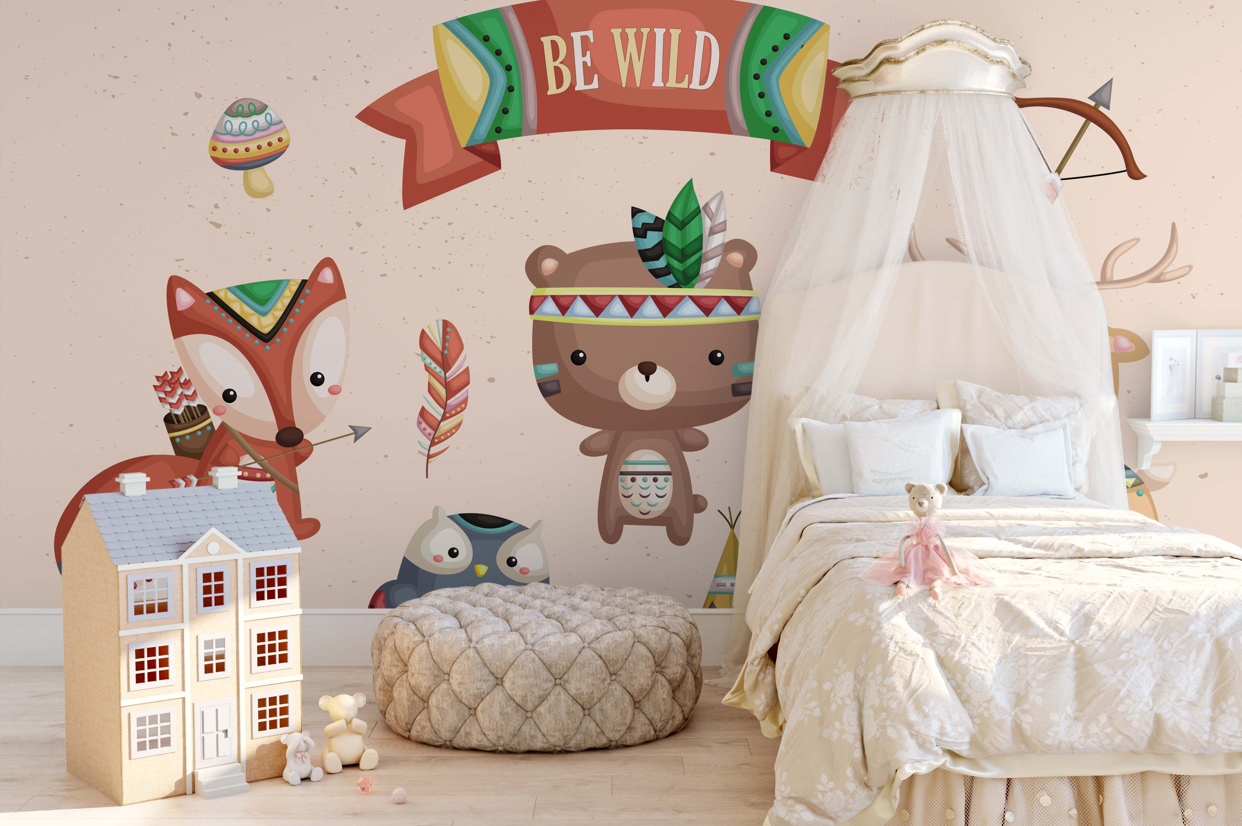 3D Cartoon Animals Wall Mural Wallpaper 29