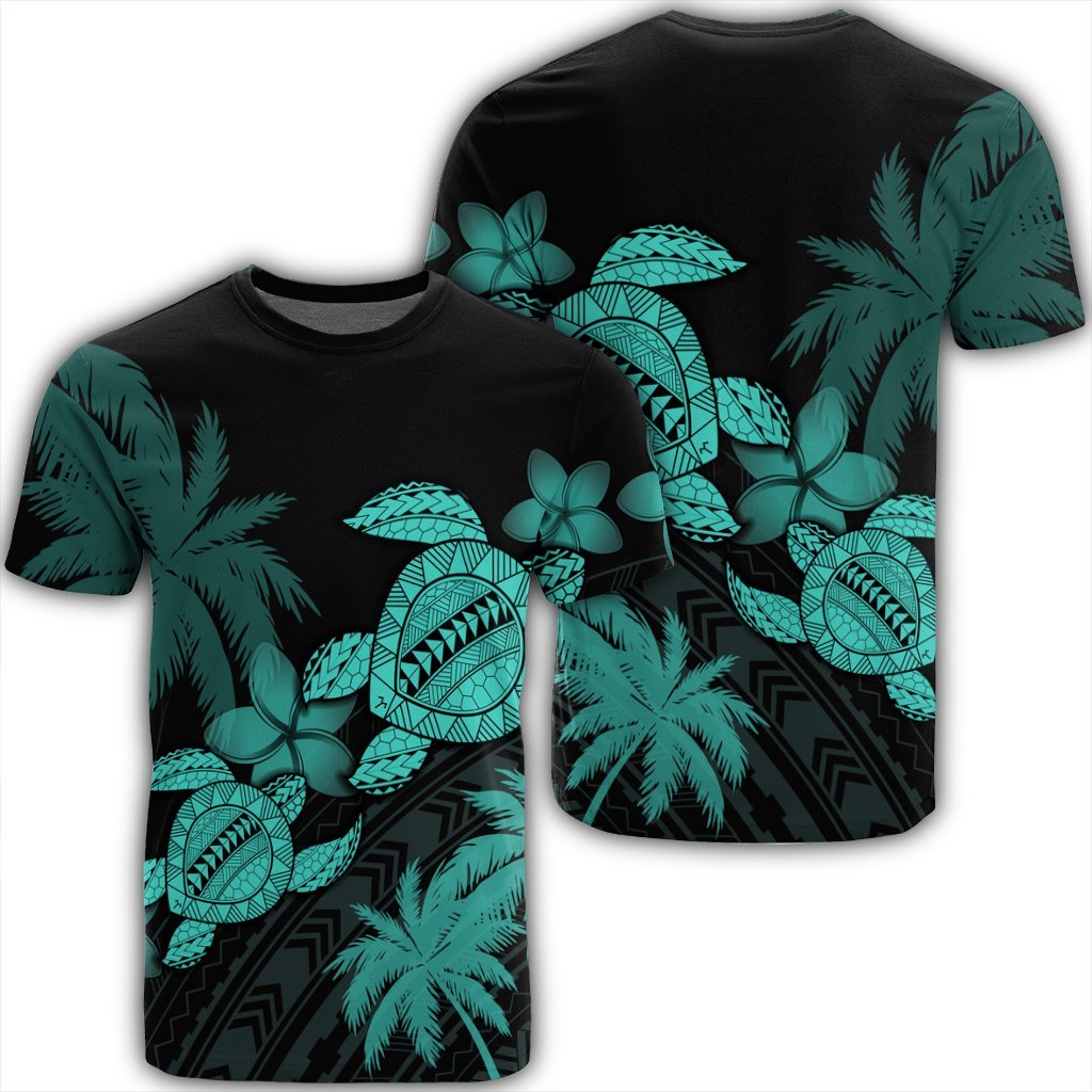 Hawaiian Turtle Plumeria Coconut Tree Polynesian Turquoise Ah Ha94450