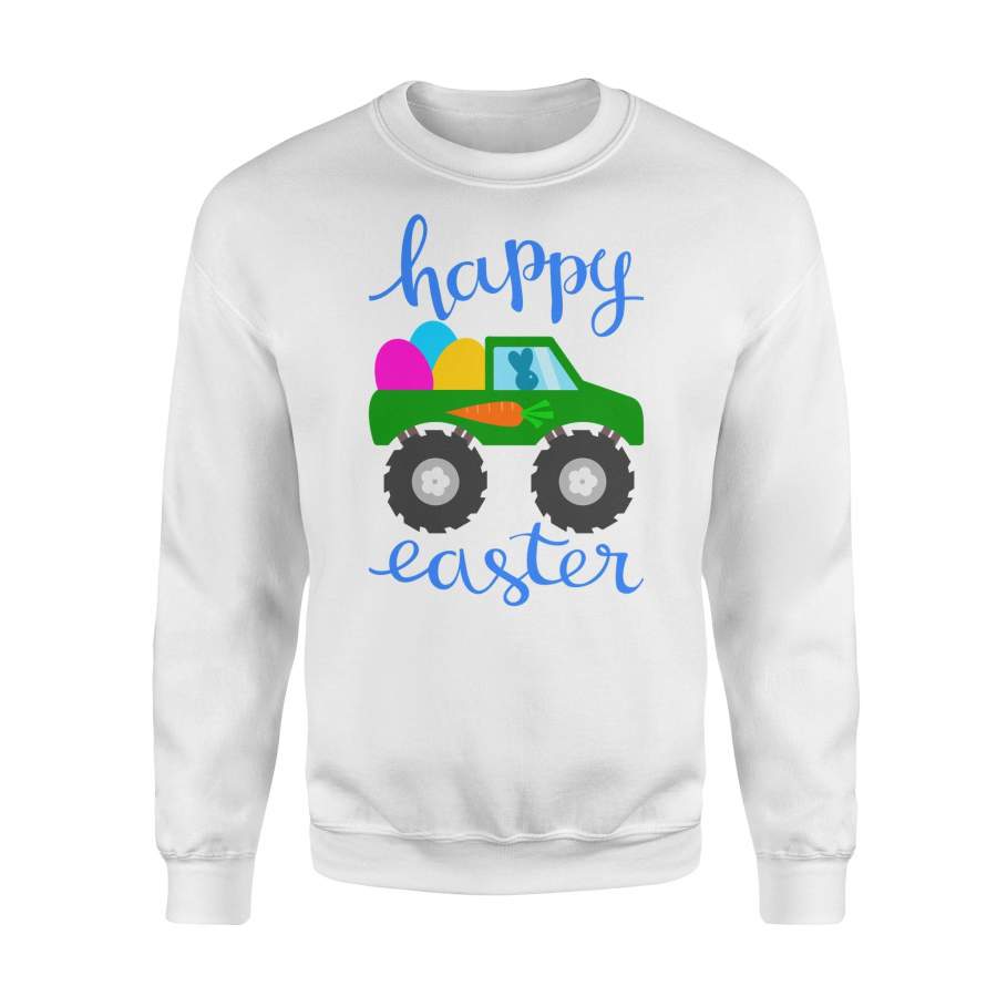 Kids Happy Easter Monster Truck And Easter Bunny For Boy Sweatshirt