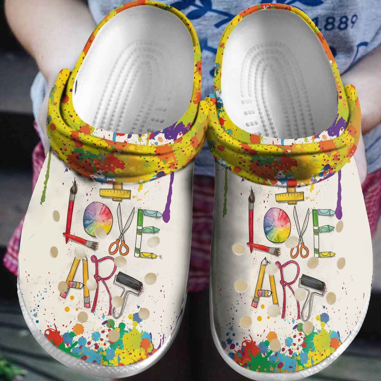 Painting Personalized Clog, Custom Name, Text, Color, Number Fashion Style For Women, Men, Kid, Print 3D I Love Art