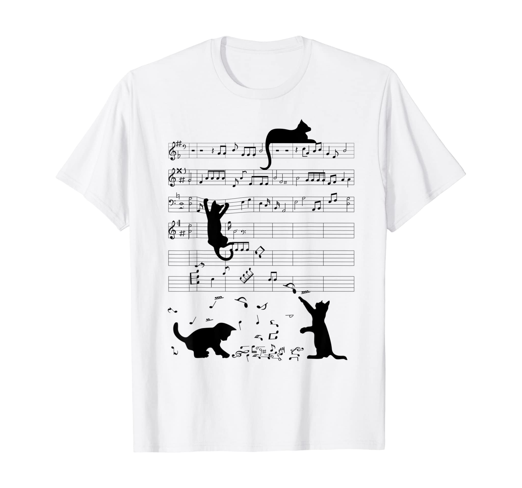 Cute Cats Kitten Music Note Musical Note Musical Musical T-Shirt