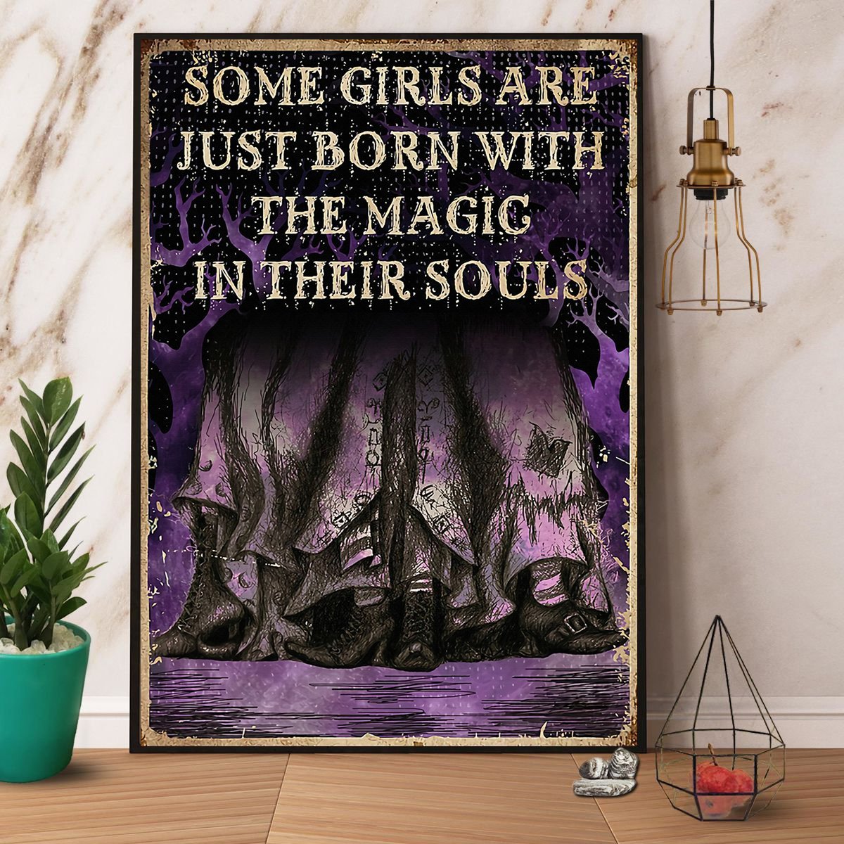 Witch Some Girl Re Just Born With The Magic In Their Souls Halloween Gift Paper Poster No Frame  Matte Canvas Wall Decor