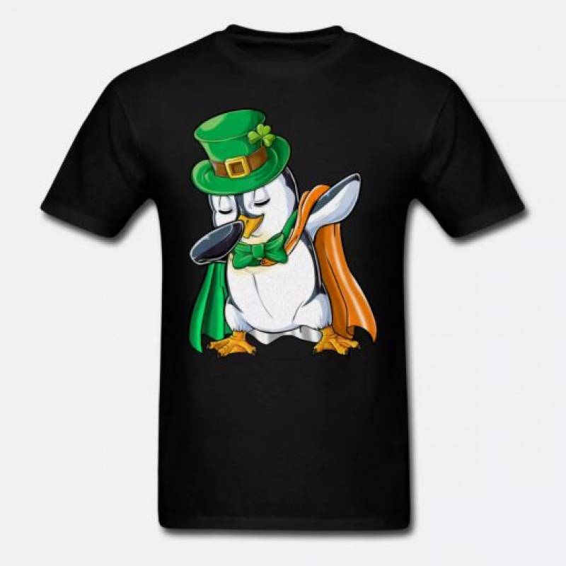 Penguin Dabbing Leprechaun Irish Flag Shirt, Tank top, v-neck