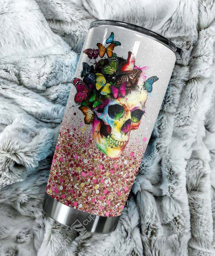 Butterfly Sugar Skull Tumbler V14D3