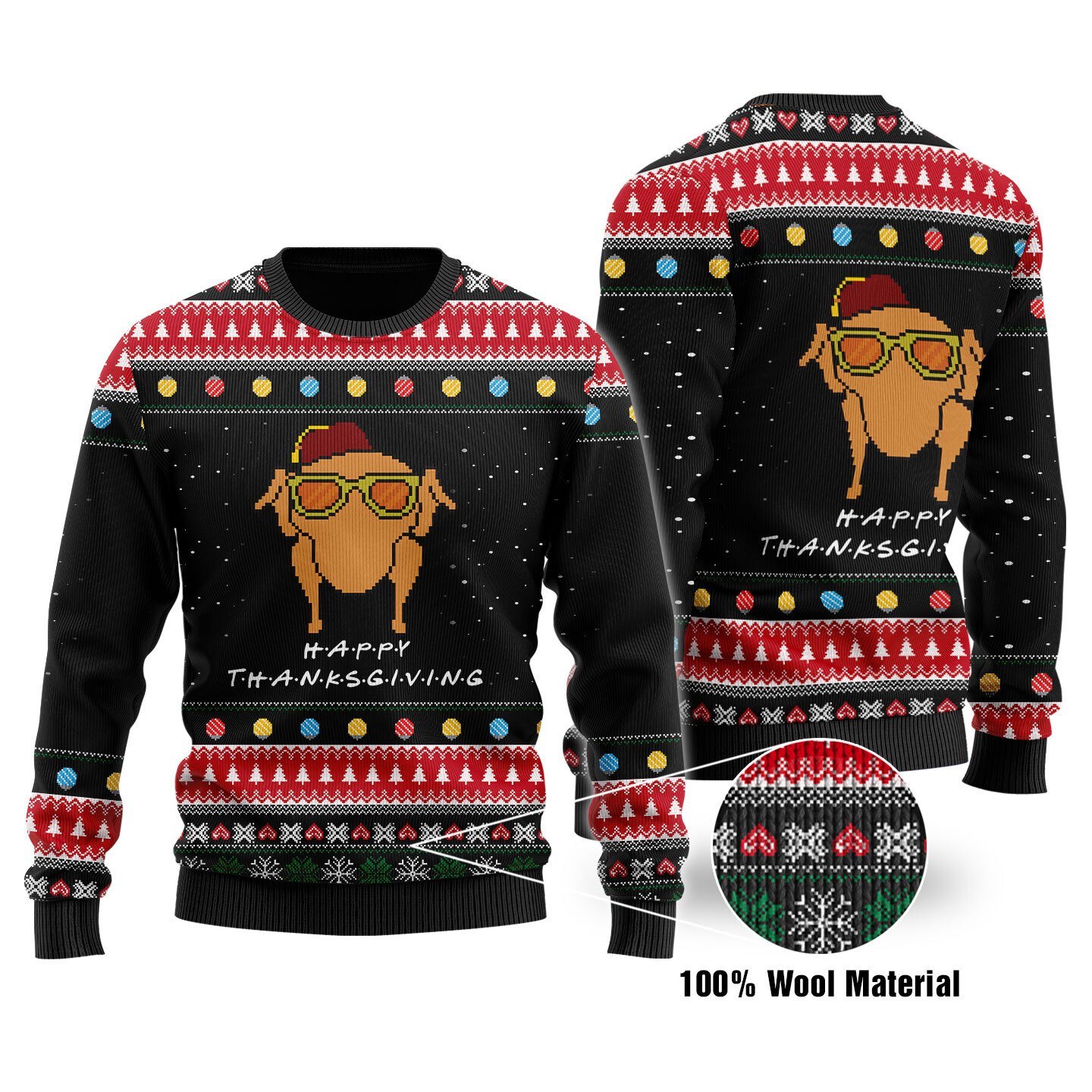 Thanksgiving Christmas Ugly Sweater | Unisex | Full Size | Adult | Colorful | US1646