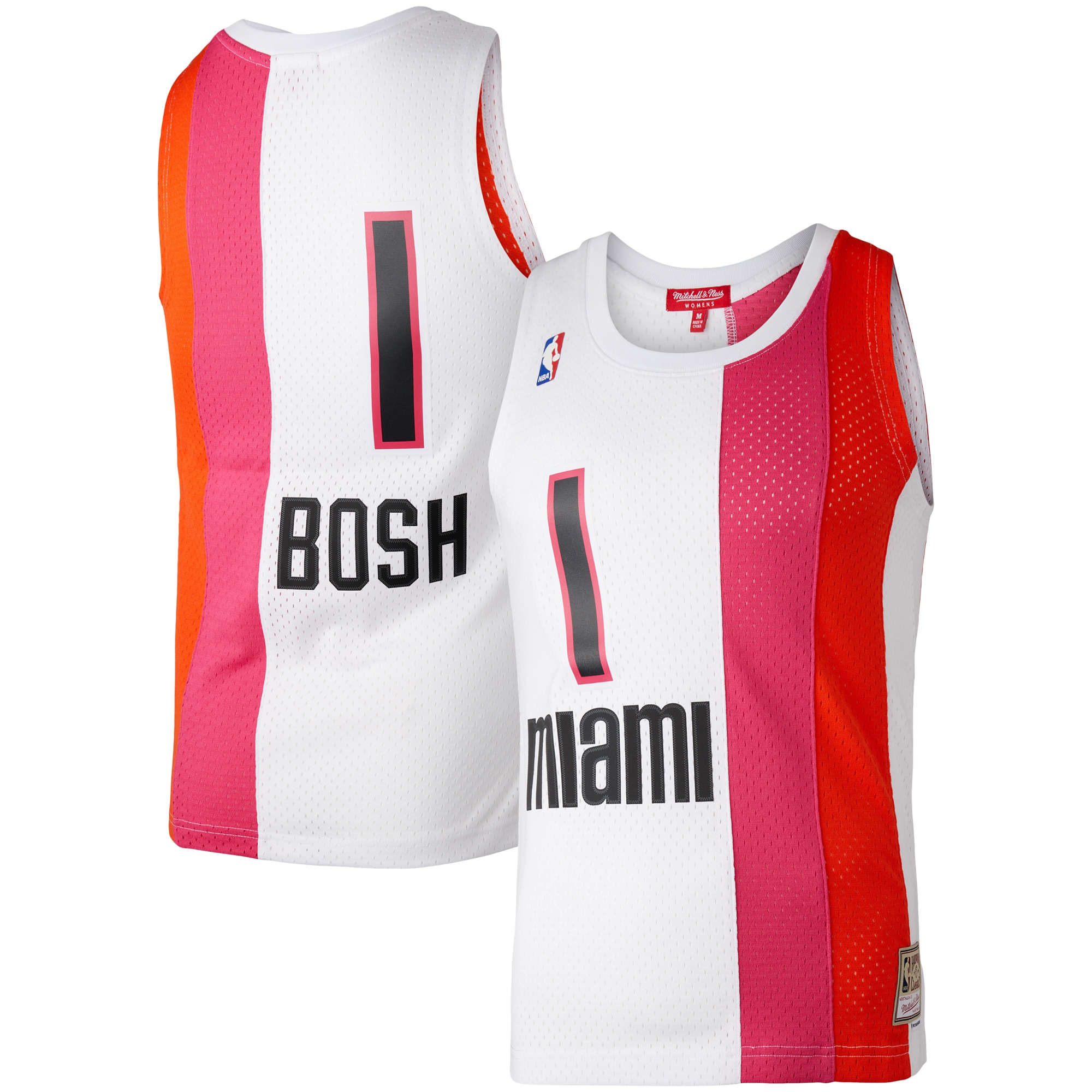 Women's Mitchell & Ness Chris Bosh White Miami Heat Hardwood Classics 2011 Swingman Jersey