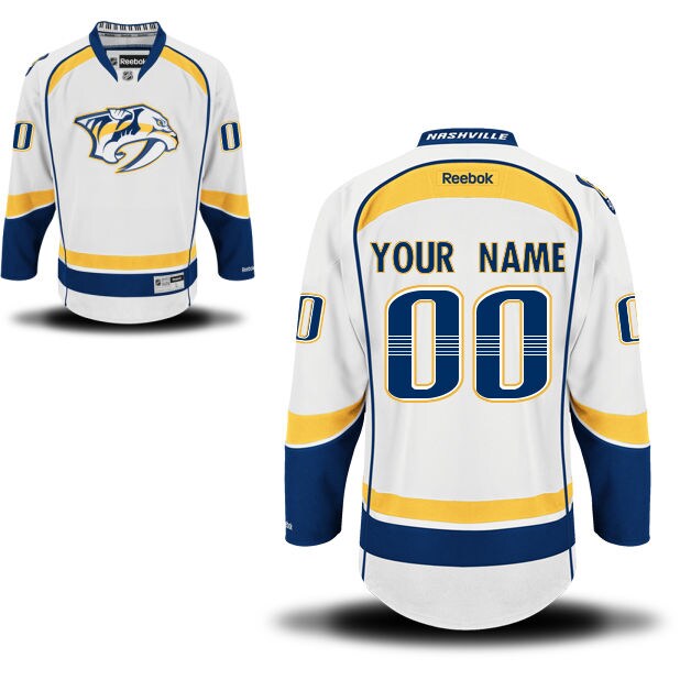 Nashville Predators Men's Premier Away Custom Jersey – White