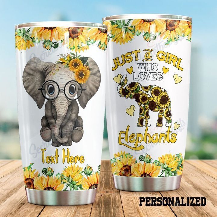 Personalized Elephant Just A Girl Who Loves Elephants Ld1610264Cl Stainless Steel Tumbler Travel Customize Name, Text, Number, Image