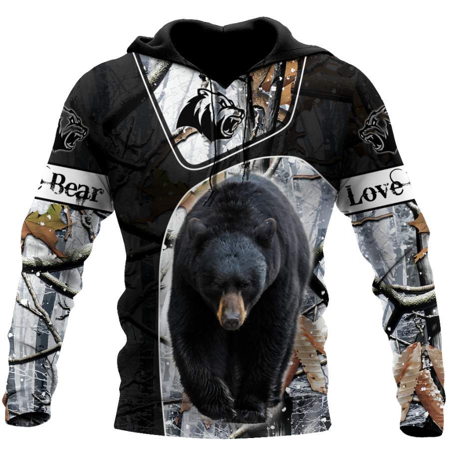 All Over Printed Bear Hoodie MEI09302001-MEI