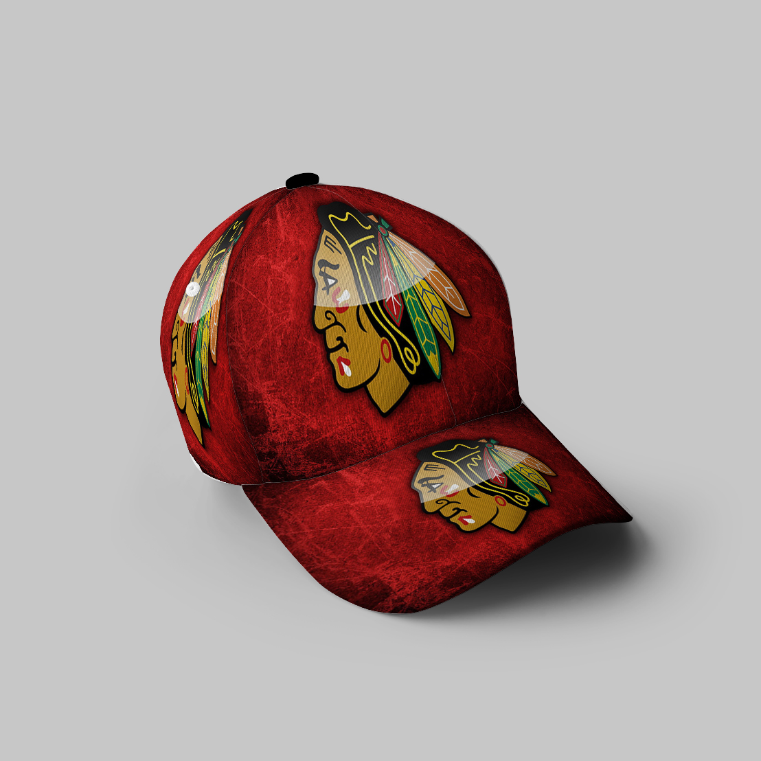 Chicago Blackhawks Emblem Texture9 3D Printing Baseball Cap Classic Hat