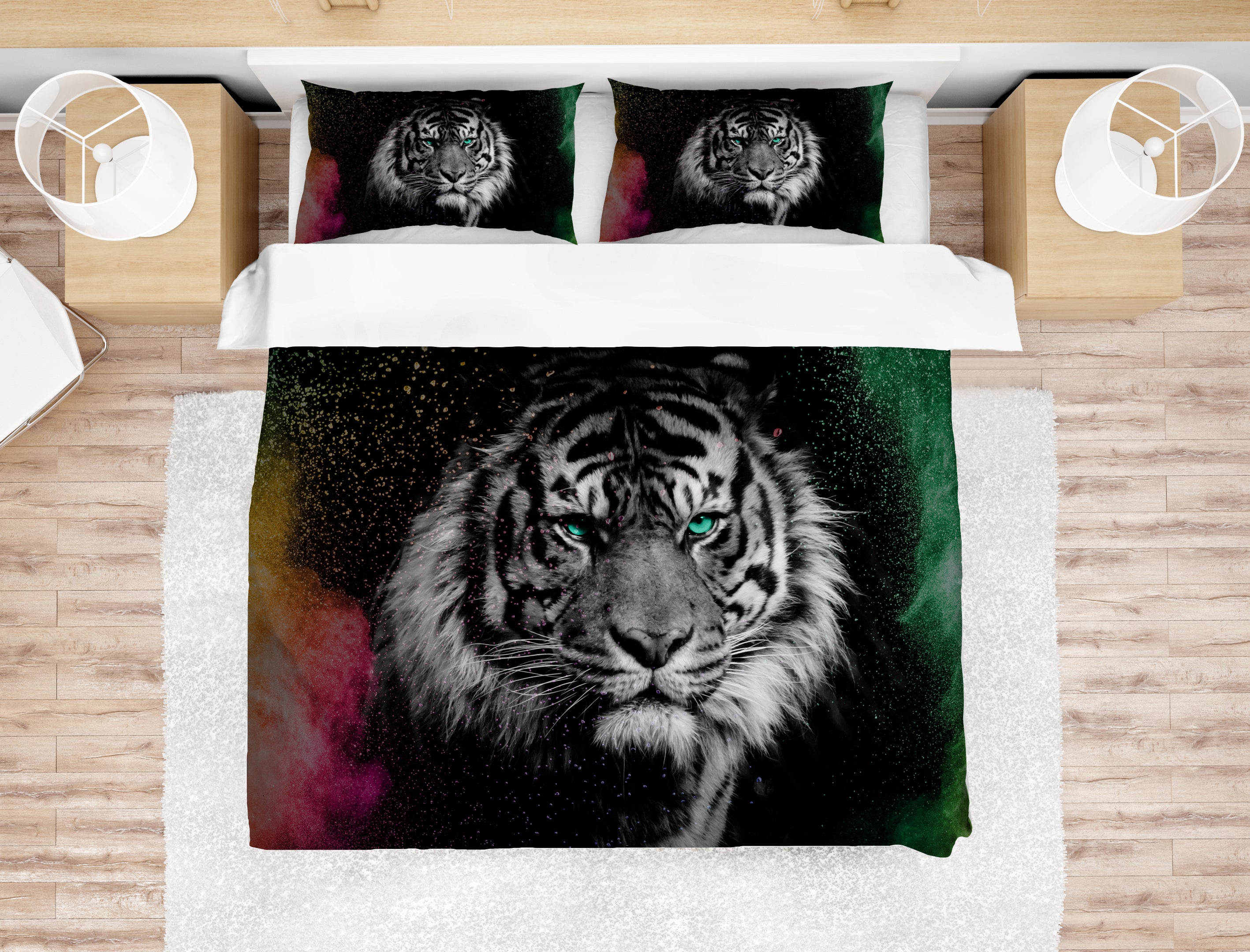 3D Dark Tiger Quilt Cover Set Bedding Set Pillowcases 03