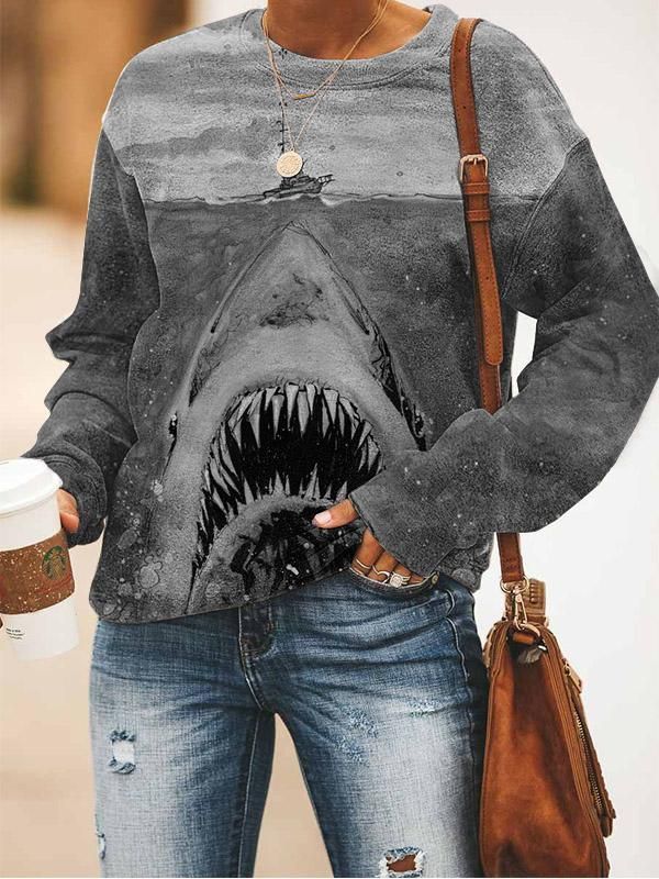 Shark Unisex All Over Print Cotton Sweatshirt QA080811