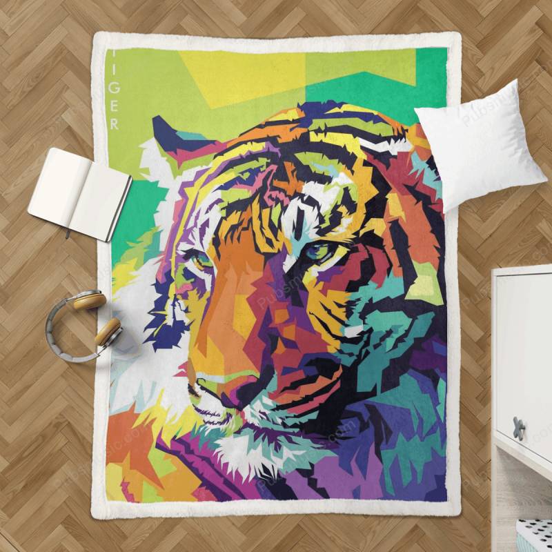 Pop Art Tigers – Animal Sherpa Fleece Blanket